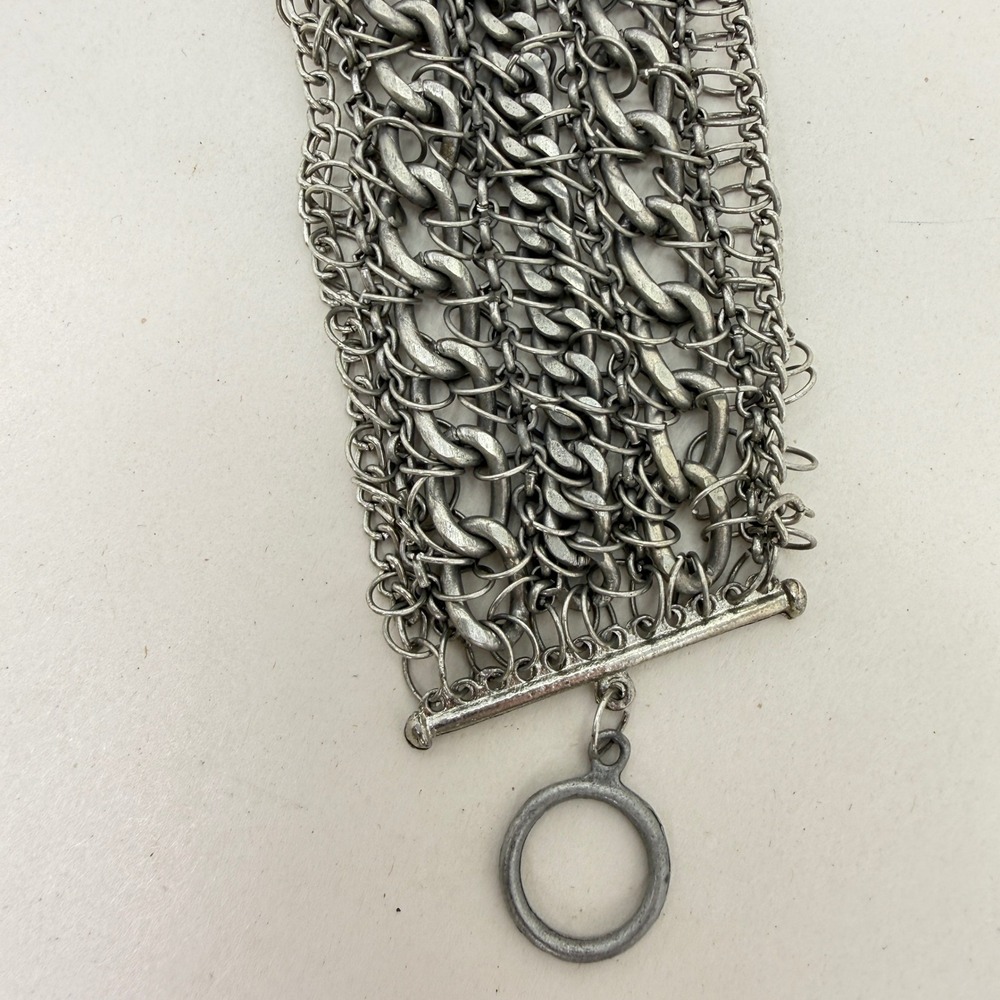 Chunky Chainmail Statement Bracelet Toggle Clasp … - image 8